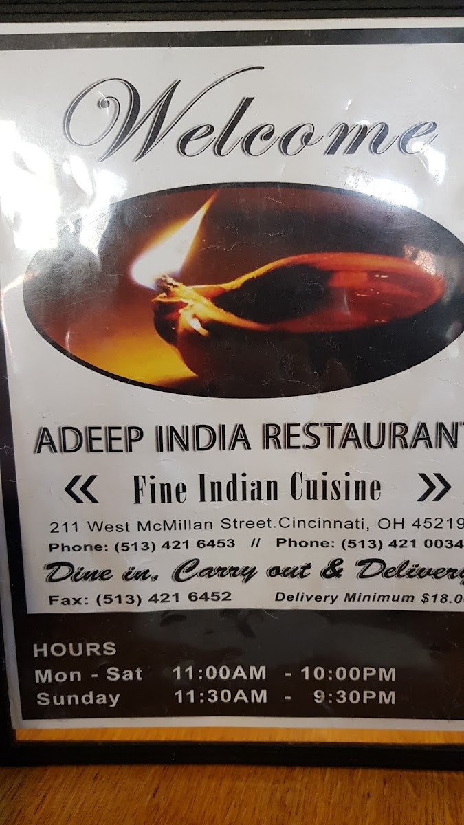 Adeep India Menu - Image 2